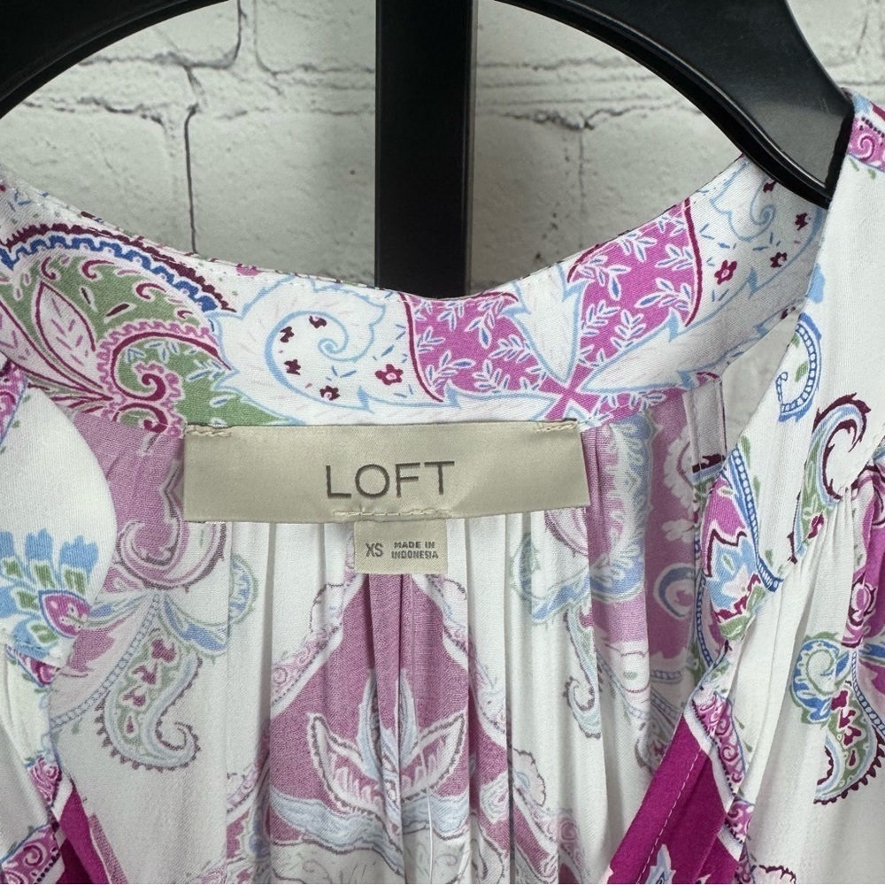 LOFT Geo Godet Halter Swing Dress Brand New With Tags Size XS - Picture 3 of 8